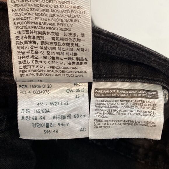 Levi's Men's 505 Strait Leg Black Wash Size 4M W 27 L 32 - Picture 7 of 8